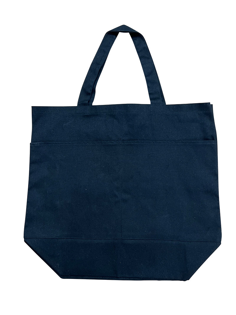 DQYD Large Canvas Tote With Pockets - Black