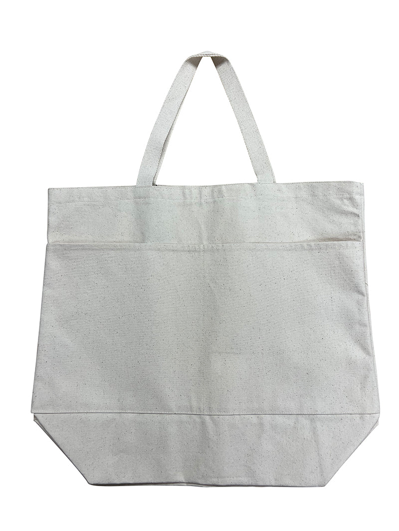 DQYD Large Canvas Tote With Pockets – Natural